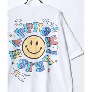 tシャツ Tシャツ レディース SMILEY FACE/スマイリーフェイス オーバーサイズ バックプリント ロゴ ワンポイント刺繍 半袖Tシャツ/スマの画像