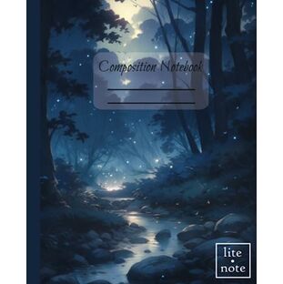 Composition Notebook: Pencil-Style Illustrations of Nighttime Scenery 7.5" x 9.25", 110 pages, perfect gift idea for students, office workers, art and lovers of the Beauty of the Night: lite•note Nature Setの画像