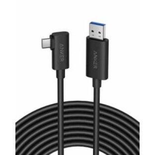 Anker 712 USB-C & USB-A ケーブル 10Gbps 高速データ転送 Oculus Quest 2 VRヘッドセット ゲーミングPC対応 (4.9m)の画像