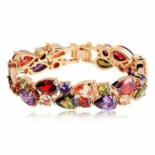 【送料無料】ブレスレット アクセサリ— ファッションkローズゴールドモナリザブレスレットfashion 18k rose gold mona lisa ziron bracelet with multi crystal gift for womenの画像