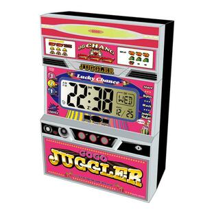 ジャグラー スロットクロック 置き時計 カレンダー アラーム時報 ゴーゴージャグラー3 ピンク / パチスロ スロット キャラクター グッズの画像