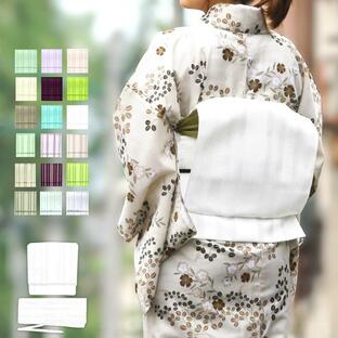 (作り帯 紗 献上柄) 軽装帯 お太鼓 日本製 着物 夏用 帯 ワンタッチ 簡単 18colorsの画像