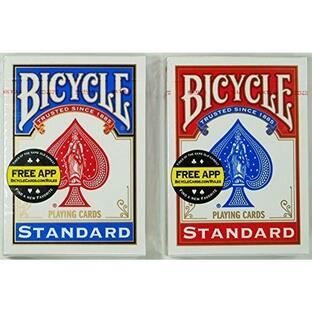 Bicycle マジックに最適トランプの王様 BICYCLE バイスクル ライダーバック808 ポーカーサイズ レッド ブルーをセットでGEの画像