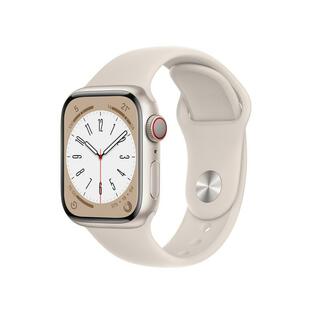 「新品・セルラーモデル」Apple Watch Series 8 GPS+Cellularモデル 41mm MNHY3J/A [スターライトスポーツバンド]の画像