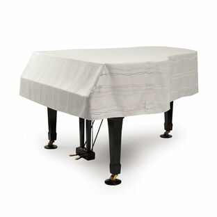 アルプス/グランドピアノカバー/G-FL/カワイGL-10用/日本製 ジャガード織ライトグレー系レザー風ウェーブ柄の画像
