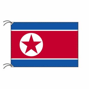 朝鮮民主主義人民共和国 北朝鮮 国旗 70x105cm テトロン製 世界の国旗シリーズの画像
