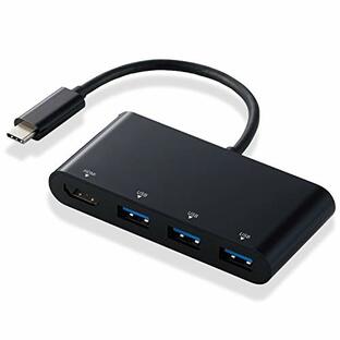 エレコム USB Type-C ハブ ドッキングステーション 4-in-1 DST-C15BK/EC HDMIポート 4K対応 USB3.0×3ポート Macbook/Macbook Pro/iPad Pro/Surface他対応の画像