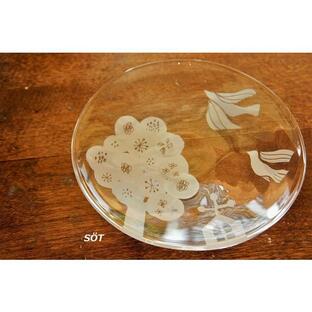 吹きガラス ケーキプレート デザート皿 教会 中野由紀子 作家の画像