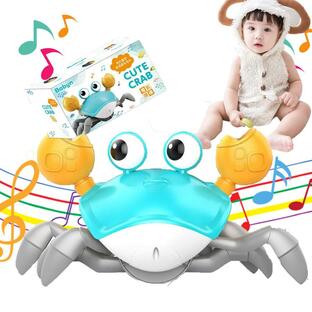 Babyn 赤ちゃん カニおもちゃ 動く ハイハイカニ センサー付き 音楽 知育玩具 おもちゃ 動く 男の子 女の子 誕生日 ギフト toys 正規品 ブルーの画像