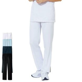 白衣 男性 医療用 半袖 ドクター ユニフォーム 医師 看護師 病院 白 吸汗速乾 アクティブストレッチ ベーシックストレートパンツ (メンズ)の画像
