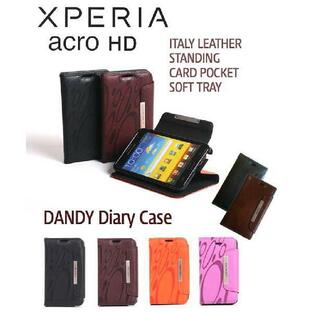XPERIA acro HD カバー エクスペリア アクロ HD ケース SO-03D IS12S レザー手帳ケース Dandyの画像