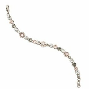 ソレリ アメリカ アクセサリー Sorrelli Classic Floral Tennis Bracelet, Antique Silver-Tone Finish,の画像