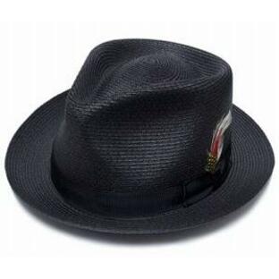 ニューヨークハット New York Hat 2319 SEWN BRAID FEDORA ソーンブレイドフェドラ ブラック バンブー メンズ レディースの画像