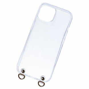 iPhone15 Plus クリア ケース ショルダー アイフォン15 プラス ストラップホール付き 透明 カバー 「 クリアフック付き ソフト クリア ケース 」SANADesign サナデザインの画像