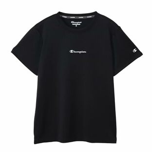 [チャンピオン] Tシャツ 半袖 丸首 抗菌防臭 速乾 UVカット スクリプトロゴ ショートスリーブTシャツ ウィメンズスポーツ CW-ZS301 ブラックの画像