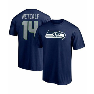 【送料無料】 ファナティクス メンズ Tシャツ トップス Men's DK Metcalf College Navy Seattle Seahawks Player Icon Name and Number T-shirt Navyの画像