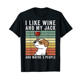 私はワインが好きですジャック・ラッセル・テリアレトロヴィンテージ犬 Tシャツの画像
