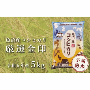 【ふるさと納税】＜令和6年産新米予約＞魚沼産コシヒカリ「金印」高食味米 5kgの画像