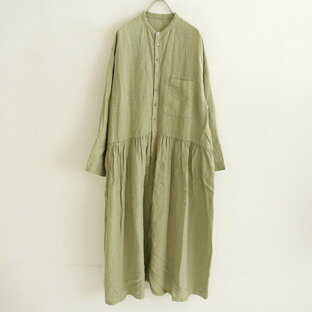 【2022/定価2.9万】ネストローブ nest Robe リネン近江晒前開きシャツワンピース F 【中古】【61F42】の画像