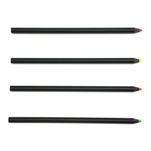 蛍光芯ブラック色鉛筆 削っても黒い丸軸 パック のし柄OPP袋添付 蛍光成分の芯を黒木に組み込んで製造されたチェック機能に特化する色鉛筆の画像
