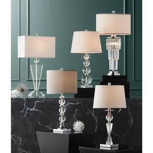 Mona Modern Glam Luxury Style Table Lamp Stacked Crystal Glass Globe Cの画像