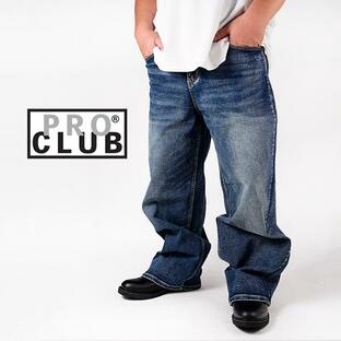 プロクラブ デニム ジーンズ PRO CLUB HEAVYWEIGHT BAGGY FIT DENIM PANT 32PC0602 ヘビーウエイト バギーフィット デニム パンツ ビッグシルエット メンズ 男性の画像