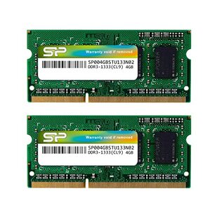 シリコンパワー ノートPC用メモリ 204Pin SO-DIMM DDR3-1333 PC3-10600 4GB×2枚組 SP008GBSTU133N22の画像