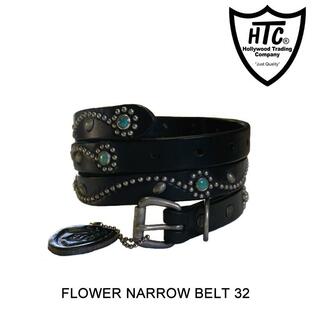 ハリウッドトレーディングカンパニー HTC HOLLYWOOD TRADING COMPANY ハリウッド トレーディング カンパニー FLOWER NARROW BELT BLACKの画像