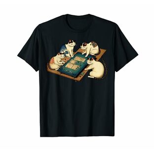 猫 ネコ 麻雀 面白いtシャツ 文字入り メンズ おもしろ 面白い 服 おもしろグッズ プレゼント ネタ 雀士 Tシャツの画像