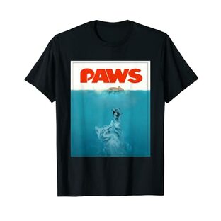 肉球猫の面白いTシャツ、子猫映画ポスターパロディ Tシャツの画像