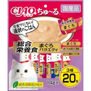 チャオ (CIAO) 猫用おやつ ちゅ~る まぐろ総合栄養食バラエティ 14グラム (x 20)の画像