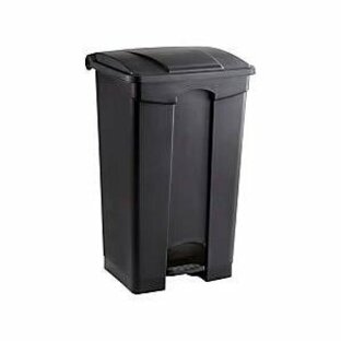 【送料無料】Safco Products Plastic Step-On Trash Can 9923BL, Black, Hands-free Disposalの画像