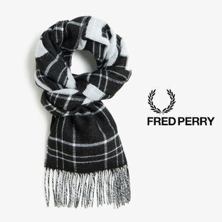 snow フレッドペリー FRED PERRY マフラー オーバーサイズ ジャガード スカーフ Oversized Branded Jacqrd Scarf L74 C4143の画像