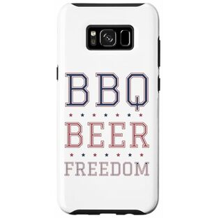 Galaxy S8+ BBQ ビール フリーダム バーベキュー ブルー レッド スターズ スマホケースの画像