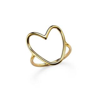 ゾイチッコ レディース リング アクセサリー 14K Yellow Gold Feel the Love Open Heart Statement Ringの画像