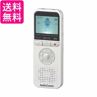 オーム電機 ICR-U134N 03-1908 ホワイト デジタルICレコーダー ボイスレコーダー 4GB MP3録音 WAV録音 MP3再生 送料無料 【G】の画像