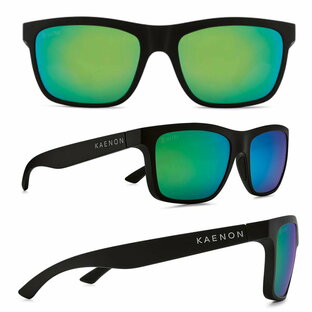 【KAENON/ケーノン】CLARKE クラーク (フレーム)Matte Black / (レンズ)Ultra B12 Coastal Green Mirror 大人用 偏光レンズ 偏光サングラス スポーツサングラスの画像