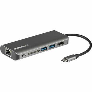 StarTech.com USB Type-Cマルチ変換アダプター／USB-Cマルチハブ／4K HDMI／2ポート USB 3.0ハブ／SD & SDHCカードリーダー／ギガビット有線LANポート／60W USB PD／Thunderbolt 3 & タイプC対応トラベルドック／後継製品あり（DKT30CSDHPD3）） DKT30CSDHPDの画像