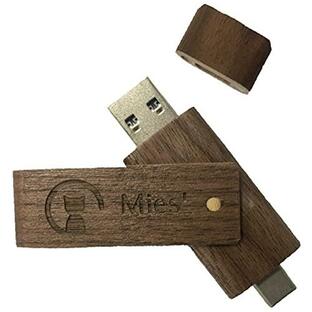 Mies’ Wooden USBメモリ 32GB 128GB with TypeC interface (2 in 1) タイプC (Type-C uの画像