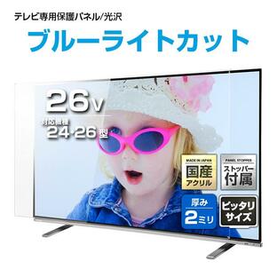 テレビ 保護パネル 24 26型 26インチ UV・ブルーライトカット テレビ保護パネル テレビガード テレビカバー 保護 パネル 厚2ミリの画像