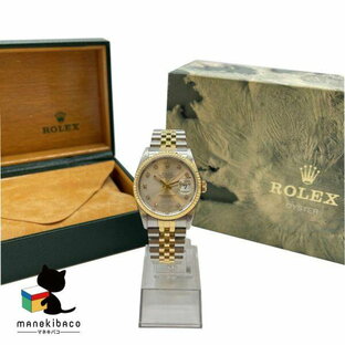 ロレックス ROLEX ゴールド デイトジャスト 10Pダイヤ 16233G E****** シルバー 箱 1990年頃 時計 【中古】の画像