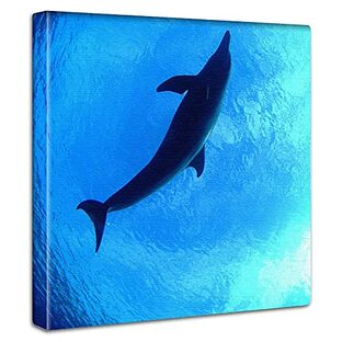 海 イルカ アートパネル 30cm × 30cm 日本製 ポスター おしゃれ インテリア 模様替え リビング 内装 光 自然 風景 ファブリックパネル mur-0002の画像