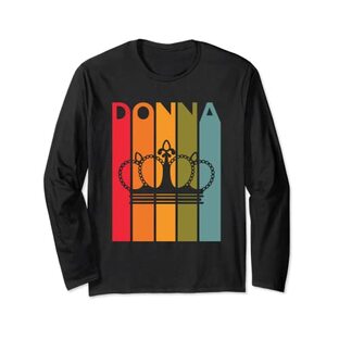 Donna ギフトアイデア ガールズ レディース ファーストネーム ビンテージ Donna 長袖Tシャツの画像