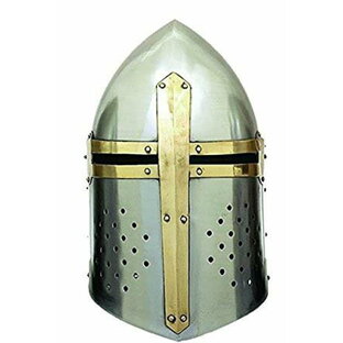 中世ヨーロッパ 十字軍 騎士兜 シュガーローフ ヘルメット 甲冑装飾品 彫刻 彫像/ 棍棒状 アーメットヘルム プレゼント贈り物 （輸入品の画像