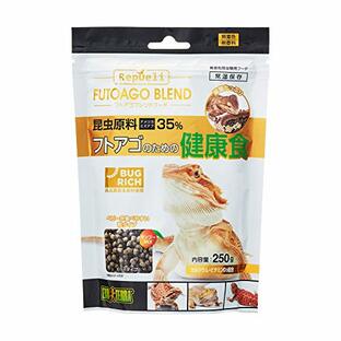 エキゾテラ GEX EXOTERRA フトアゴブレンドフード250g 昆虫原料35% アメリカミズアブ使用 高嗜好性 食べやすい小粒 マンゴーMIX 繊維質・ビタミン・カルシウムをバランスよく配合の画像