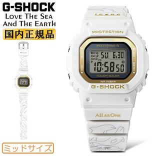 G-SHOCK Gショック 電波 ソーラー イルカクジラ 2024 ミッドサイズ GMD-W5601K-7JR カシオ アイサーチ・ジャパン コラボ30周年 スクエア デジタル 腕時計の画像