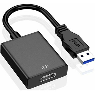 USB HDMI 変換 アダプタ USB HDMI ケーブル USB HDMI 変換コネクタ USB3.0 HDMI 変換 アダプタ 5Gbps高速伝送 1080P対応 音声出力 ディスプレイアダプタ 安定出力 コンパクト 使用簡単 MAC/Windows XP/7/8/8.1/10 対応 内蔵のドライバー 非ウイルス(BLACK, HDMI)の画像