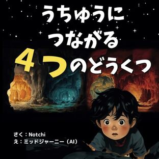 【宇宙人 AI絵本】うちゅうにつながる４つのどうくつ：冒険心、探検、想像力、勇気、夢、創造力を育む：4歳5歳6歳7歳小学生低学年、高学年の男の子におすすめ、大宇宙、小宇宙、色を覚えさせたいの画像