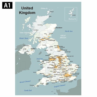 イギリス地図ポスター 英語版 world map インテリア おしゃれ デザインの画像