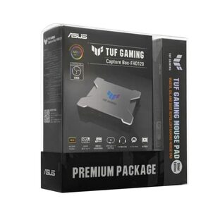 ASUS ゲームキャプチャーボックス TUF GAMING CAPTURE BOX-FHD120-PAD (パッド同梱版) 1080p / 120Hz / ゲーム実況 録画 配信 会議 向け/ウェブカメラ PS5 Switch Mac Windows/OBS公式承認モデル / USB3.2 / ボイスチャット録音機能の画像